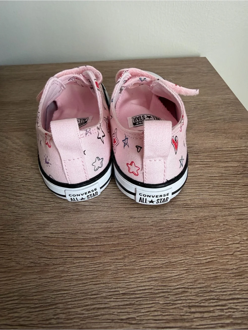 Converse Kids Pink Star-Print Velcro Sneakers